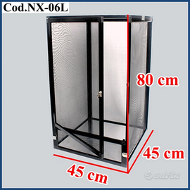 Terrario 45x45x80 Plastica e Rete