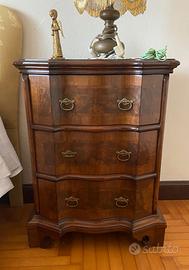 Coppia Comò Barocchetto in Radica di Noce