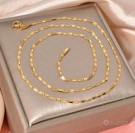 Catenina  zigrinata Placcata ORO18K(750) cm55