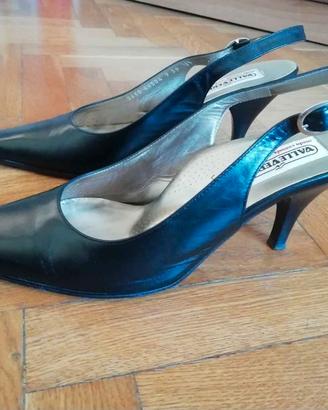 Scarpe eleganti tacchi bassi, vero cuoio, 39