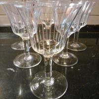 set bicchieri anni 40 in cristallo decorato 