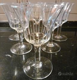 set bicchieri anni 40 in cristallo decorato 