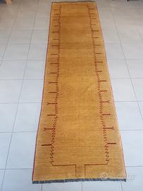 Tappeto corsia circa 300x90 cm ocra moderno