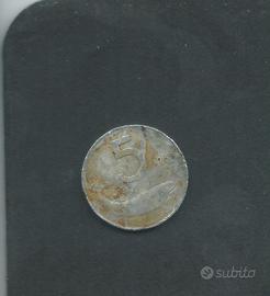 Moneta 5 Lire 1955 Delfino