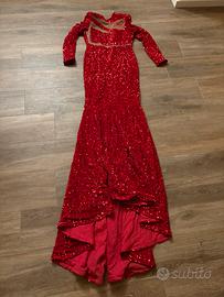 Abito lungo elegante rosso