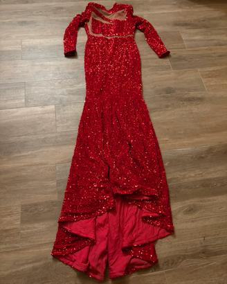 Abito lungo elegante rosso