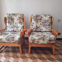 POLTRONE COPPIA  LEGNO E STOFFA 