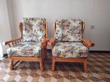 POLTRONE COPPIA  LEGNO E STOFFA 