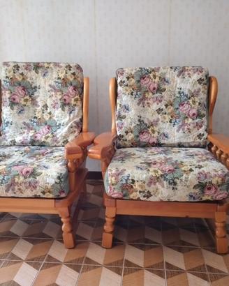 POLTRONE COPPIA  LEGNO E STOFFA 