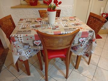 Tavolo allungabile legno+4 sedie veneta cucine 