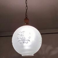 Lampadario tondo vetro