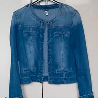  giubotto estivo M, in jeans, senza collo