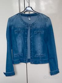  giubotto estivo M, in jeans, senza collo