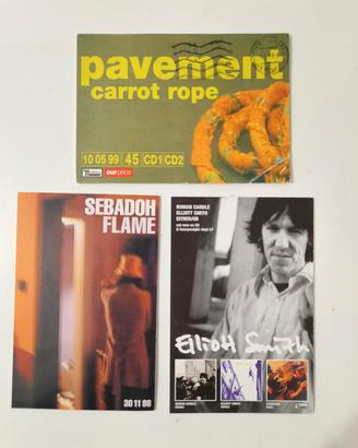 Set 3 cartoline promozionali band anni 90.