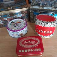 Lotto di 5 scatole latta vintage rare
