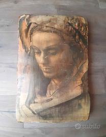 Stampa di donna su base in legno