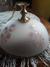 Set lampadario in vetro e abajour