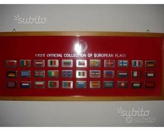 Quadro con bandiere in argento