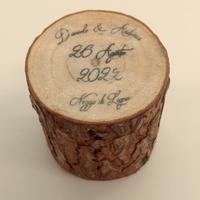 Fedi con scatola in legno anniversario matrimonio