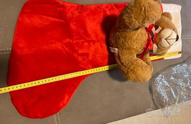 Calza della Befana maxi con peluche orsacchiotto