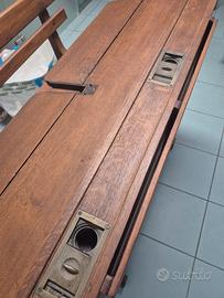 Raro Banco di Scuola in legno massiccio rovere. 