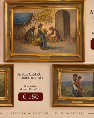 TRITTICO A.Pecoraro olio su tela
