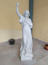 Statua Angelo Marmo Bianco Carrara Achille Canessa