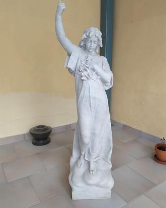 Statua Angelo Marmo Bianco Carrara Achille Canessa