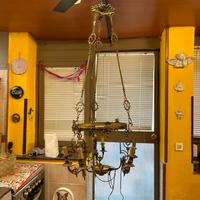 Lampadario in ottone inizo 900