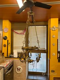 Lampadario in ottone inizo 900