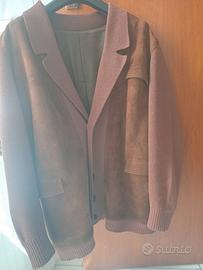 giacca in lana e camoscio 