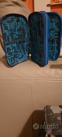 zaino trolley blu Invicta+astuccio coordinato 