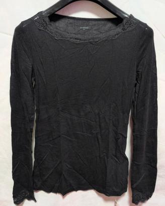 Maglia Tezenis Nera Pizzo Lana Merino M