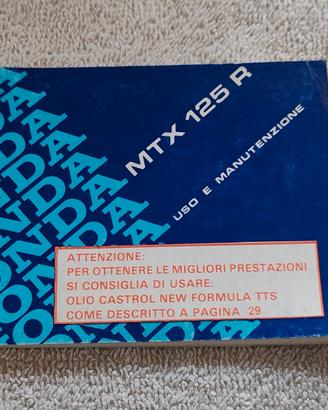 Manuale d'uso e manutenzione Honda MTX 125 R