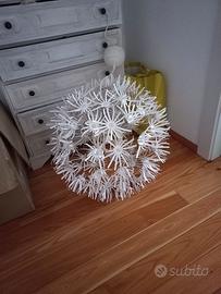 Lampadario ikea con fiori carta