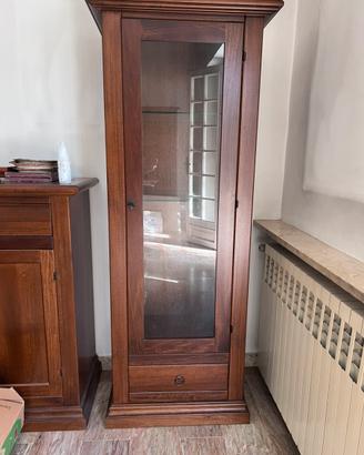Cristalliera in legno ciliegio