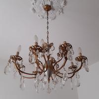 Lampadario a gocce di cristallo e otto bracci