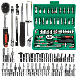 SET CASSETTA KIT ATTREZZI UTENSILI CHIAVI BUSSOLA
