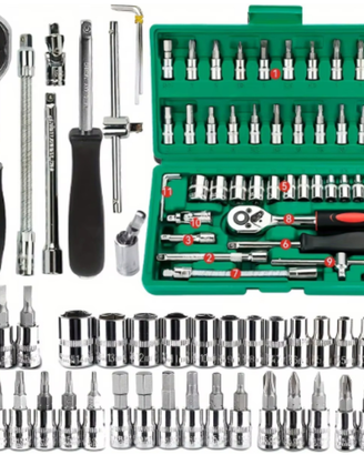 SET CASSETTA KIT ATTREZZI UTENSILI CHIAVI BUSSOLA