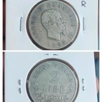 Argento Moneta Rara R 2 Lire Valore Regno d'Italia