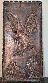 TARGA IN RAME CARTELLO AQUILA FATTO A MANO