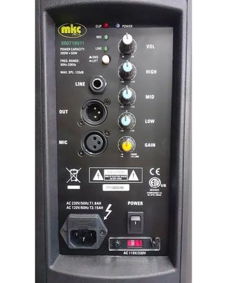 MKC SKFP210A COPPIA CASSE AMPLIFICATE ATTIVE