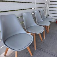 4 sedie moderne grigie in stile nordico
