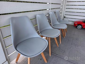 4 sedie moderne grigie in stile nordico