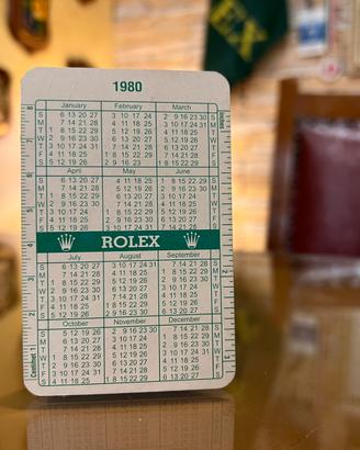 Calendario Rolex Card Vintage 1980-1981