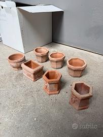 Set 7 vasetti terracotta piante grasse