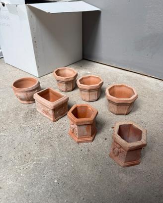 Set 7 vasetti terracotta piante grasse