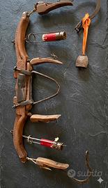 Antico Giogo da Buoi in Legno e Ferro Battuto