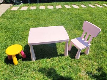 Tavolino, sedia e sgabello Ikea Mammut