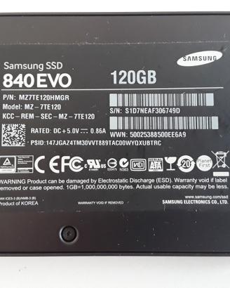 Samsung SSD da 120gb + ram , LEGGERE DESCRIZIONE!